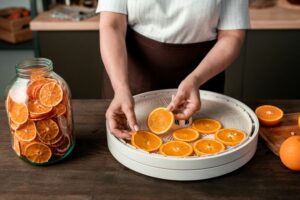 sušení pomerančů